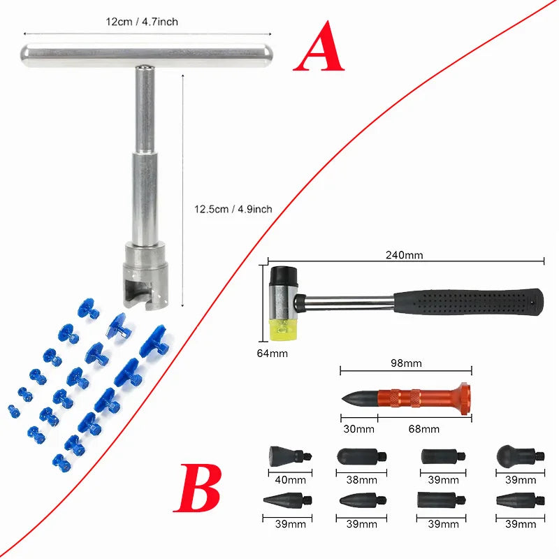 Car Dent Repair Tool Auto Body Part Mechanical Sheet Metal Paintless Dent Removal Puller Kit Hand Tools Kit Set