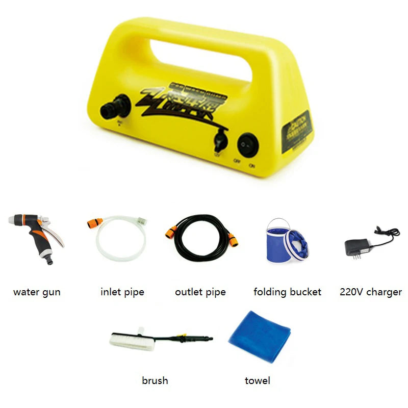 Portable Rechargeable Lithium Battery Water Gun, Wireless Vegetable Washing Machine Vehicle, 12V High Pressure Water Pump