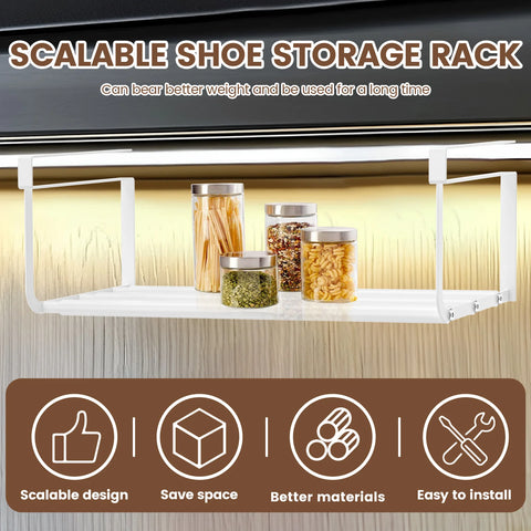 Adjustable Shoe Rack Hanging Under Cabinets Clothes Shoe Storage Shelf Expandable Household Retractable Organizer
