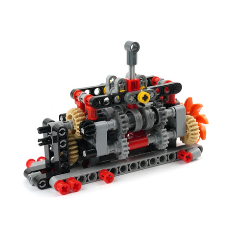 6-Speed Gearbox Model Kit - MOC Technical Building Blocks for DIY Cars - Compatible Transmission Engineering Toy with Gears