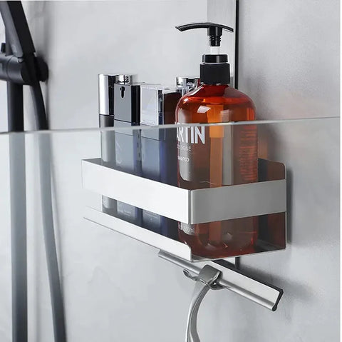 Movable Bathroom Shelves No Drill Shelf Organizer Shower Support Steel Shelf Multifunction Shelves Storage Unit For Bathroom