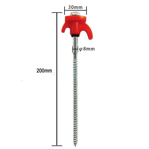4/10pcs Outdoor Tent Ground Nail 20CM Screw Anchor Stakes Pegs For Trap Shelter Carbon Steel Hexagonal Head Camp Accessories