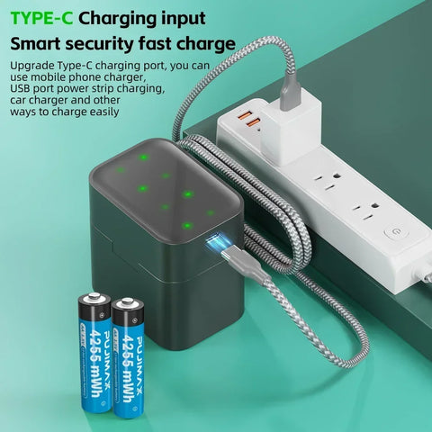 AA Smart Battery Charger 8 Slots for 1.5V AAA Rechargeable Lithium Ion Batteries Intelligent 1200 Times Recycle Fast USB Charger