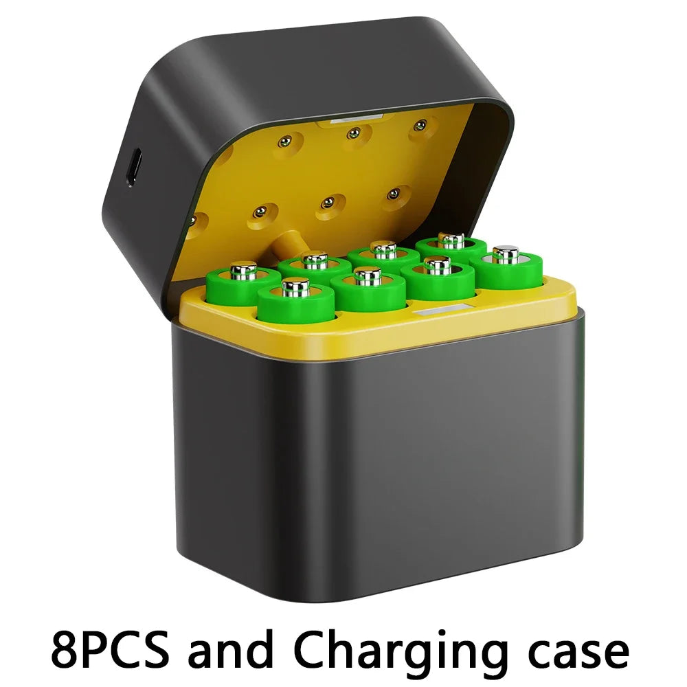 AA Smart Battery Charger 8 Slots for 1.5V AAA Rechargeable Lithium Ion Batteries Intelligent 1200 Times Recycle Fast USB Charger