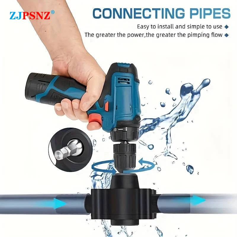 Electric Drill Pump Portable Mini Diesel Oil Fluid Water Pump Hand Self-priming Liquid Transfer Pumps Home Garden Outdoors