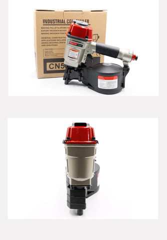 CN55 Pneumatic Nailer Gun CN57 Air Coil Nailer 57mm Nailes for Fencing Framing Roof Pallets Nail Gun Decorate Board Production