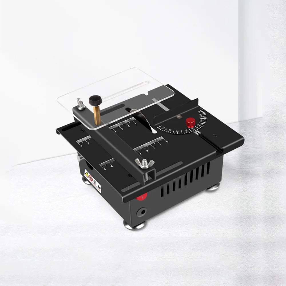 100 multi-functional table saw, mini desktop electric saw blade, adjustable speed and Angle, lifting blade, 16MM cutting depth