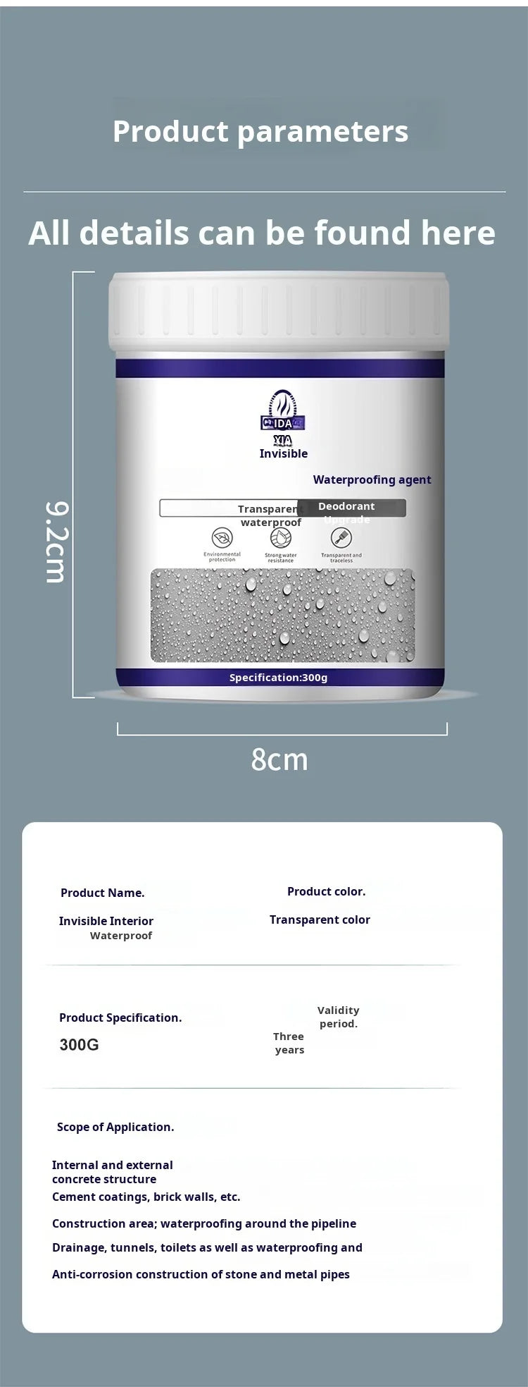 【Transparent Liquid Wall Waterproof Adhesive】Clear Waterproof Coating for Wall Leak Repair Invisible Protection Easy Application