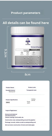 【Transparent Liquid Wall Waterproof Adhesive】Clear Waterproof Coating for Wall Leak Repair Invisible Protection Easy Application