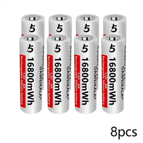 AA Battery 1.5V Li ion AA Rechargeable Batteries High capacity 16800mWh For Remote Control Toy Battery Light Fast charging