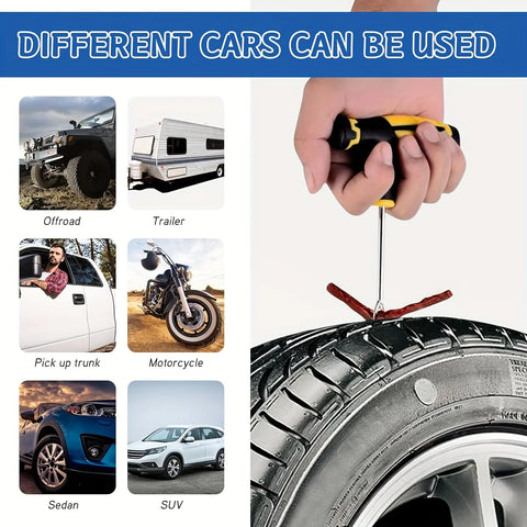 Car Tire Repair Kit Practical Tools Durable Tire Strips Super Glue Included Auto Emergency Repair Kit Optional with/without glue