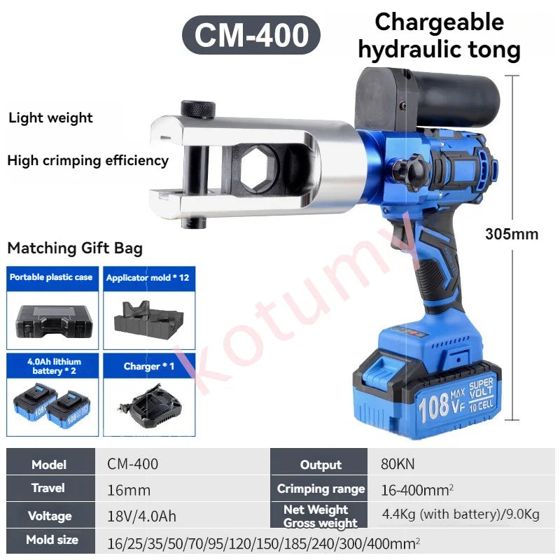 18V Lithium Battery Hydraulic Pliers Hydraulic Electric Fast Crimping Pliers Wire Terminals Crimping Cable Pliers