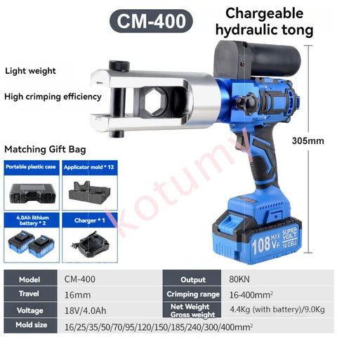 18V Lithium Battery Hydraulic Pliers Hydraulic Electric Fast Crimping Pliers Wire Terminals Crimping Cable Pliers