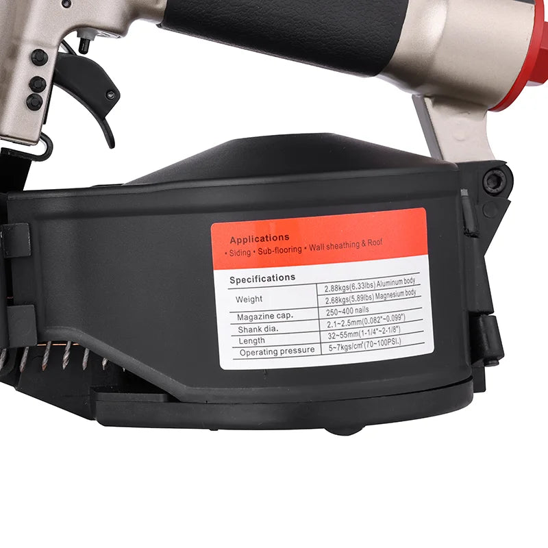 MAX Design CN55 Pallet Making Coil Nailer For Roof Siding Board Wood Work Furniture Sheathing Tool Air Pneumatic Roll Nail Gun