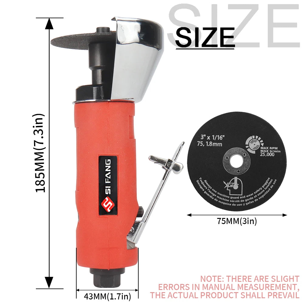3 Inch Pneumatic Angle Grinder Wheel Air Grinder Tool for Metal Wood Cutting Grinder Pneumatic Tool Polishing Machine