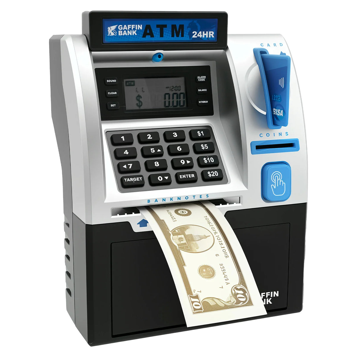 ATM Savings Bank Robust Electronic Piggy Bank Smart Card Swipe Digital Coin Saver Password Protected Savings Jar Flexible Access