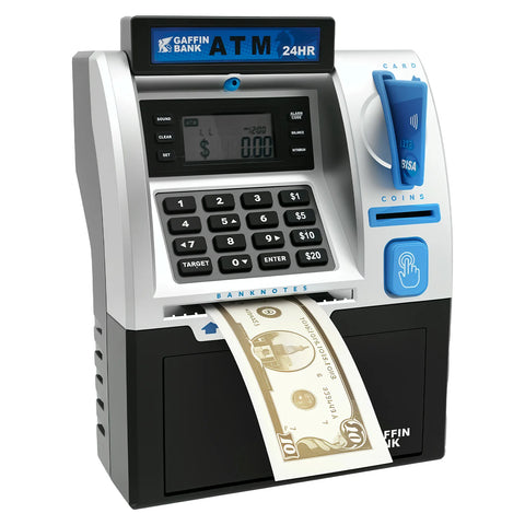 ATM Savings Bank Robust Electronic Piggy Bank Smart Card Swipe Digital Coin Saver Password Protected Savings Jar Flexible Access