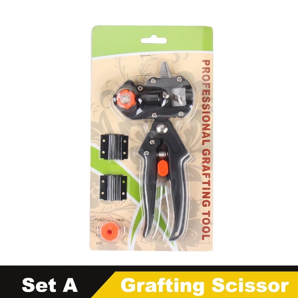 Garden Grafting Tool Pruning Shears Cutting Tool for Plant Branch Vine Fruit Trees with 3 Blades Professional Grafting Scissors