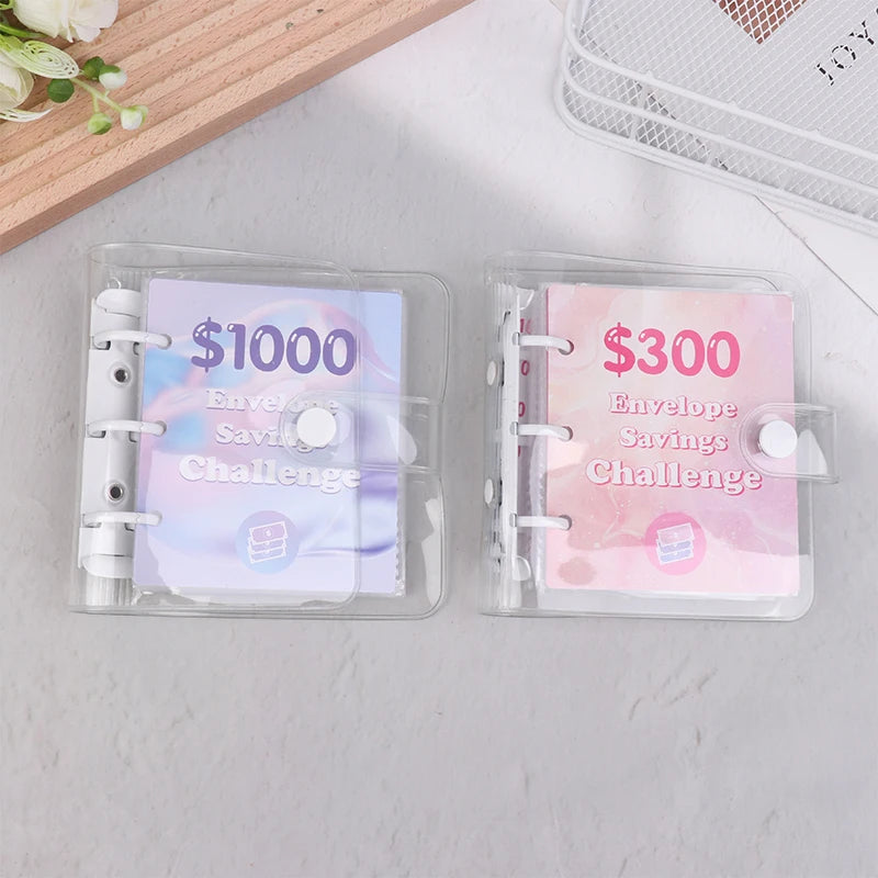 Money Saving Binder $150/300/500/1000 Savings Challenge Binder Mini Binder Cash Budget Storage Book Envelope Savings Notebook