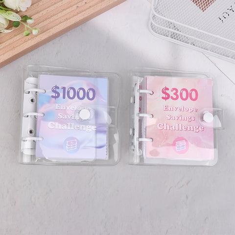 Money Saving Binder $150/300/500/1000 Savings Challenge Binder Mini Binder Cash Budget Storage Book Envelope Savings Notebook