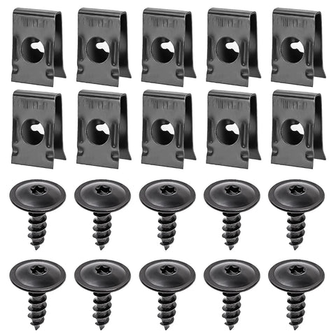 Self Tapping Screws Metal Fastener Clip for Car Motorcycle U-Type Clip with Screw Anti-rust Protection Clip Screw Iron Sheet Kit