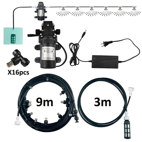 Water Mist Atomizer Electric Sprayer Misting Cooling System Garden Nebulizers Water Fog Plant Mister Nozzles