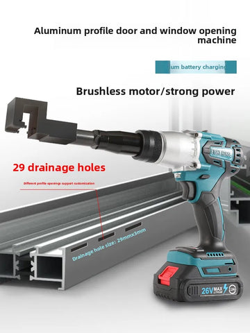 Suitable for Aluminum Alloy Doors and Windows Lithium Battery Drainage Punching Machine Pneumatic Punching Gun Water TankMilling