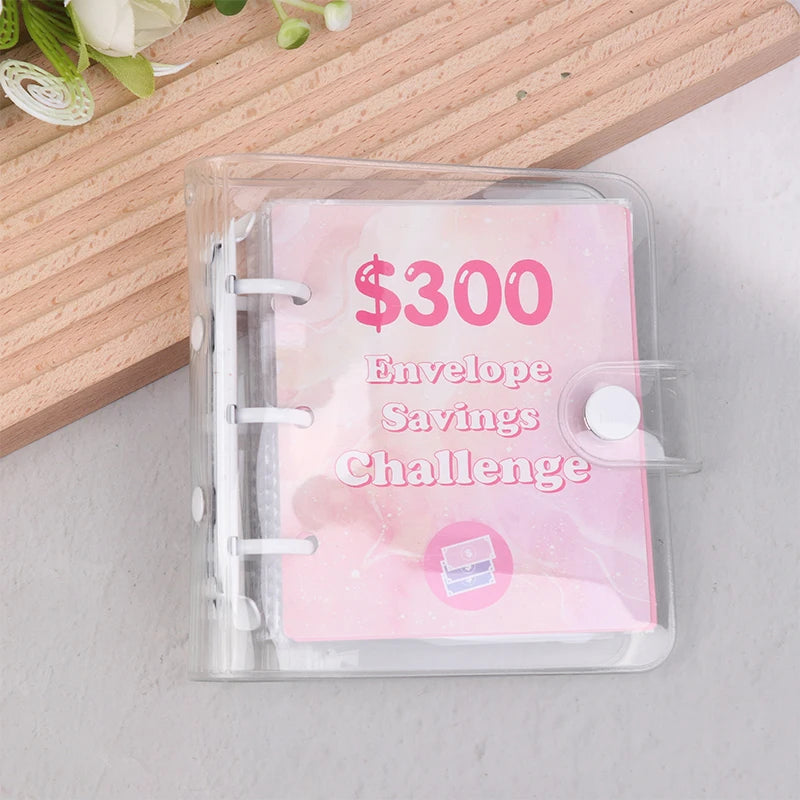 Money Saving Binder $150/300/500/1000 Savings Challenge Binder Mini Binder Cash Budget Storage Book Envelope Savings Notebook