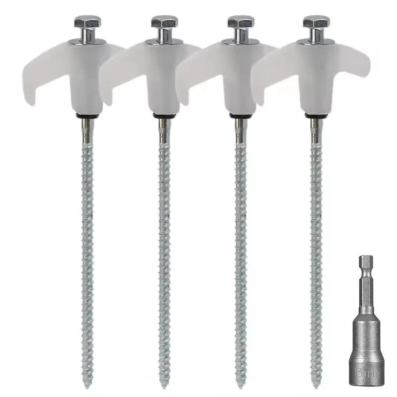 4/10pcs Outdoor Tent Ground Nail 20CM Screw Anchor Stakes Pegs For Trap Shelter Carbon Steel Hexagonal Head Camp Accessories