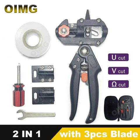 Garden Grafting Tool Pruning Shears Cutting Tool for Plant Branch Vine Fruit Trees with 3 Blades Professional Grafting Scissors