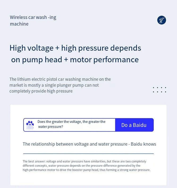 Wireless High Pressure Car Washing Machine with Lithium Battery Rechargeable Electric Car Washer Portable Water Gun Kit Cleaner