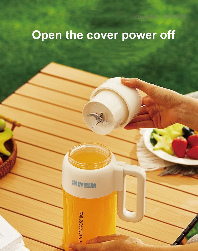 1000ml Wireless Juicer Blender Portable Drinking Cup Milkshake Mixer Juice Maker USB Rechargeable Home Juice Cup 1500mAh