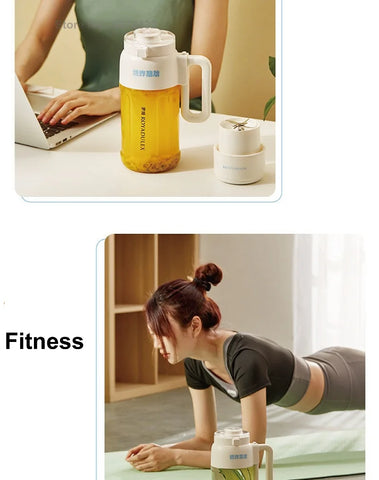 1000ml Wireless Juicer Blender Portable Drinking Cup Milkshake Mixer Juice Maker USB Rechargeable Home Juice Cup 1500mAh