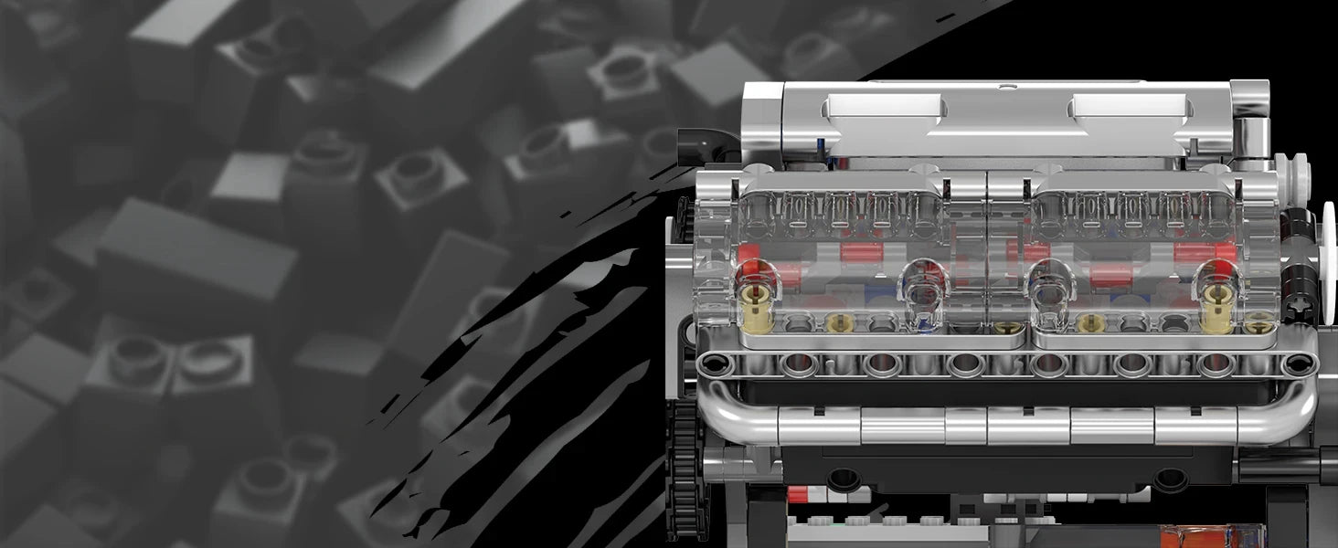 Diy King10088 V8 Engine Building Kit - Build Your Own V8 Engine Toy, 8-Cylinder Petrol Car Engine Replica Model Kit Building Kit