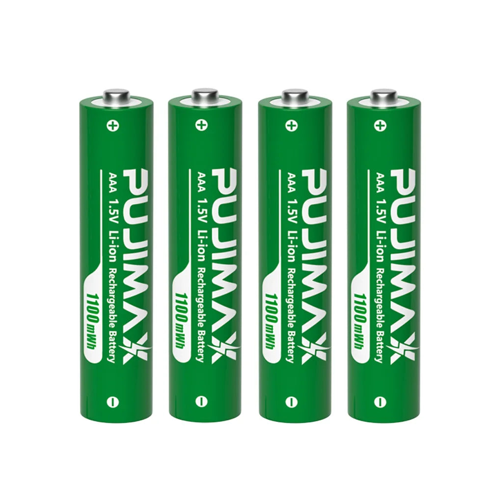 PUJIMAX 12-Slot 1.5V AAA 1100mWh Smart Charging Compartment  Lithium Battery Rechargeable Charger Set Large Capacity