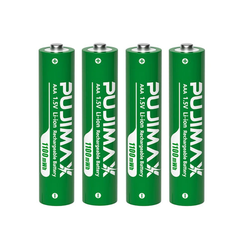 PUJIMAX 12-Slot 1.5V AAA 1100mWh Smart Charging Compartment  Lithium Battery Rechargeable Charger Set Large Capacity