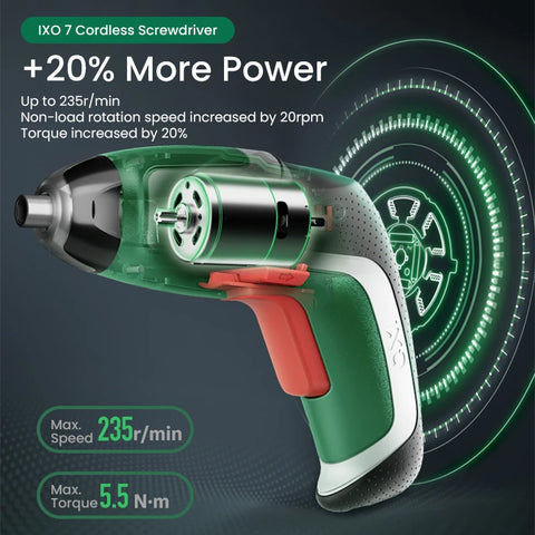 Bosch IXO 7 Cordless Electric Screwdriver Mini Electric Drill 5.5Nm 235rpm 3.6V  Rechargeable Screwdriver Power Tool