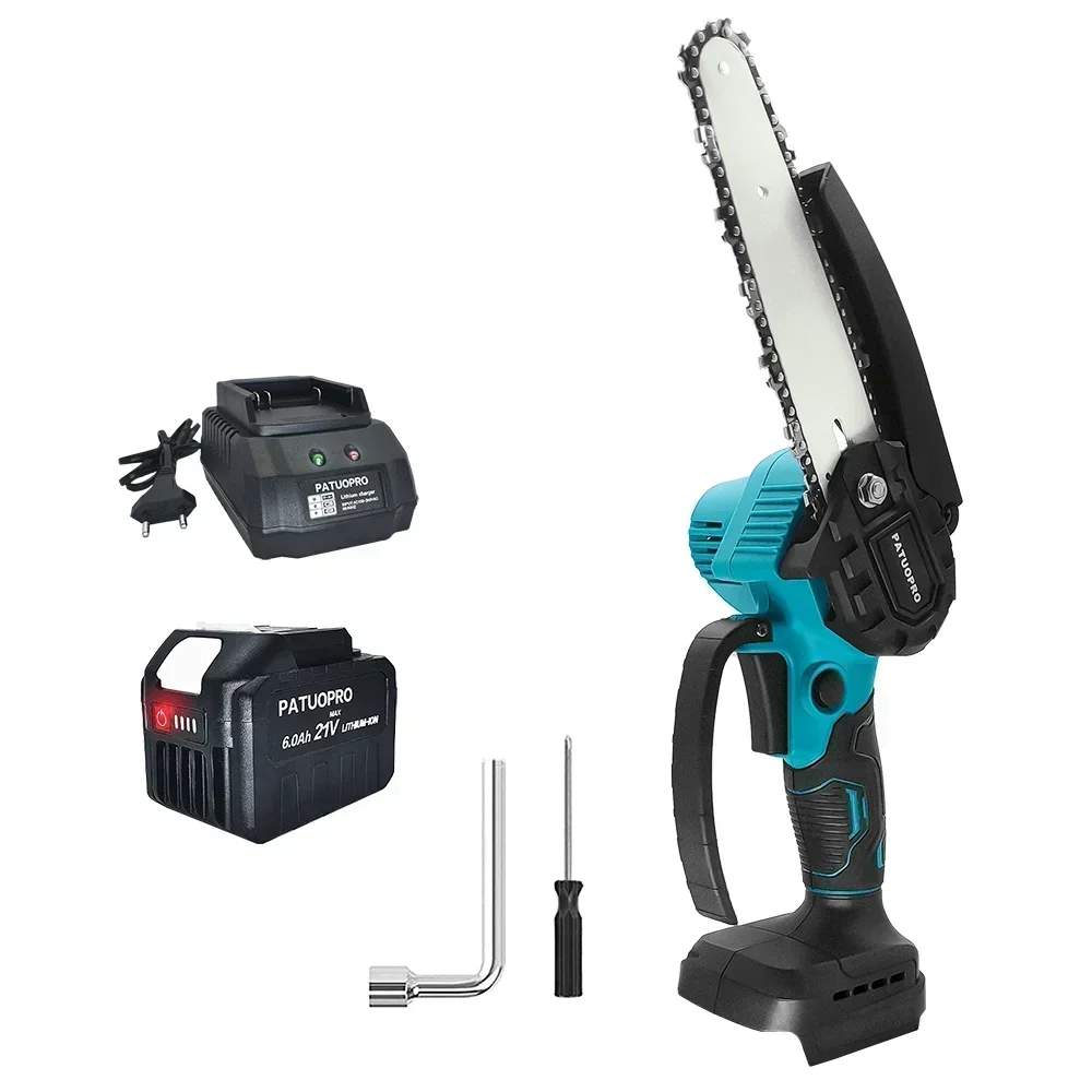 6inch Brushless Electric Chain Saw Cordless Portable Tree Branch Logging Chainsaw Woodworking Garden Tool For Makita 18V Battery