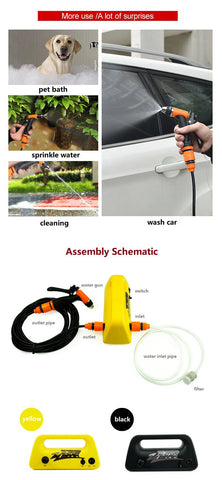 Portable Rechargeable Lithium Battery Water Gun, Wireless Vegetable Washing Machine Vehicle, 12V High Pressure Water Pump