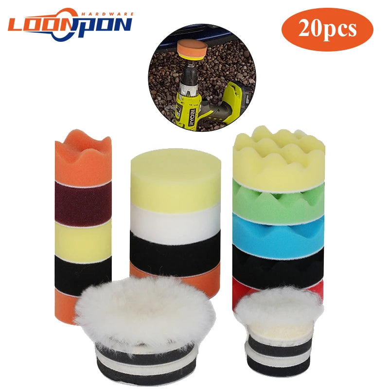 Loonpon Orbit Air Sander Mini Polisher 2"/3" Pneumatic Tools Grinding Machine Set Air Tool for Car Polishing Waxing Rust Removal