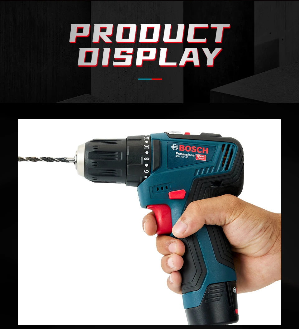 Bosch GSB-12-V30 Electric Drill DIY Professional Heavy Duty Cordless Driver Multifunctional Household Electric Screwdriver