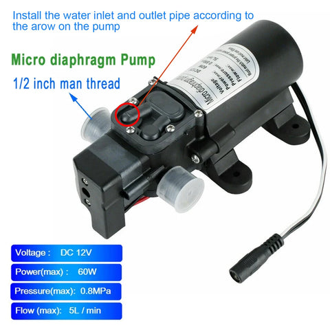 6-18M Misting Kits 12V DC Pump Spray Dust Removal System Fog Nozzles Low Pressure Atomization Humidify Cooling Watering