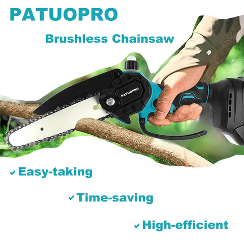 6inch Brushless Electric Chain Saw Cordless Portable Tree Branch Logging Chainsaw Woodworking Garden Tool For Makita 18V Battery