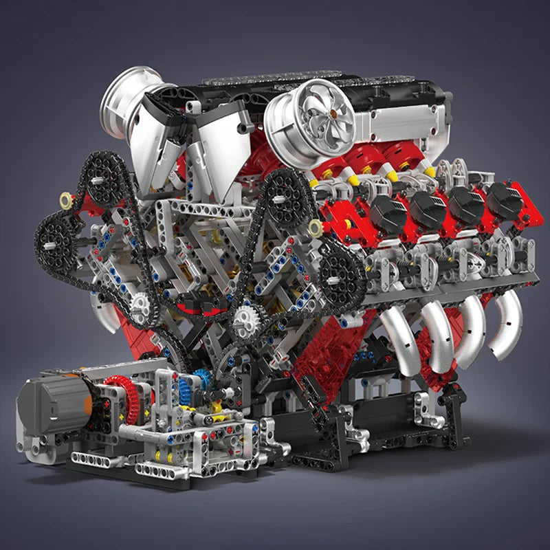2718PCS V8 Engine Model kit Technincal Car MOC V8 Engine Supercar Model Assembly Car Building Blocks Brick Toys For Boys Gifts