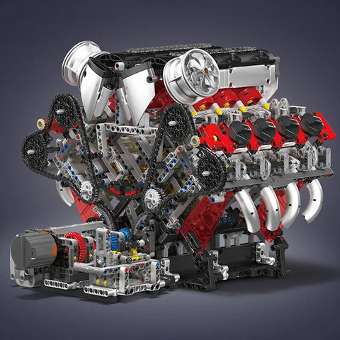 2718PCS V8 Engine Model kit Technincal Car MOC V8 Engine Supercar Model Assembly Car Building Blocks Brick Toys For Boys Gifts
