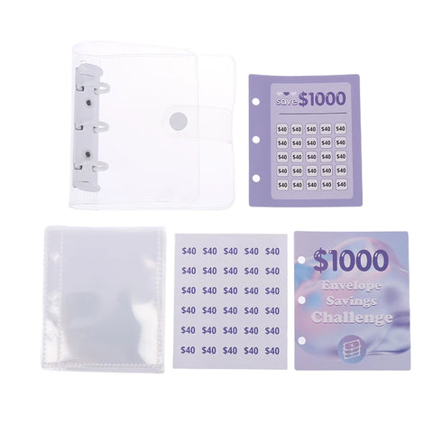 Money Saving Binder $150/300/500/1000 Savings Challenge Binder Mini Binder Cash Budget Storage Book Envelope Savings Notebook