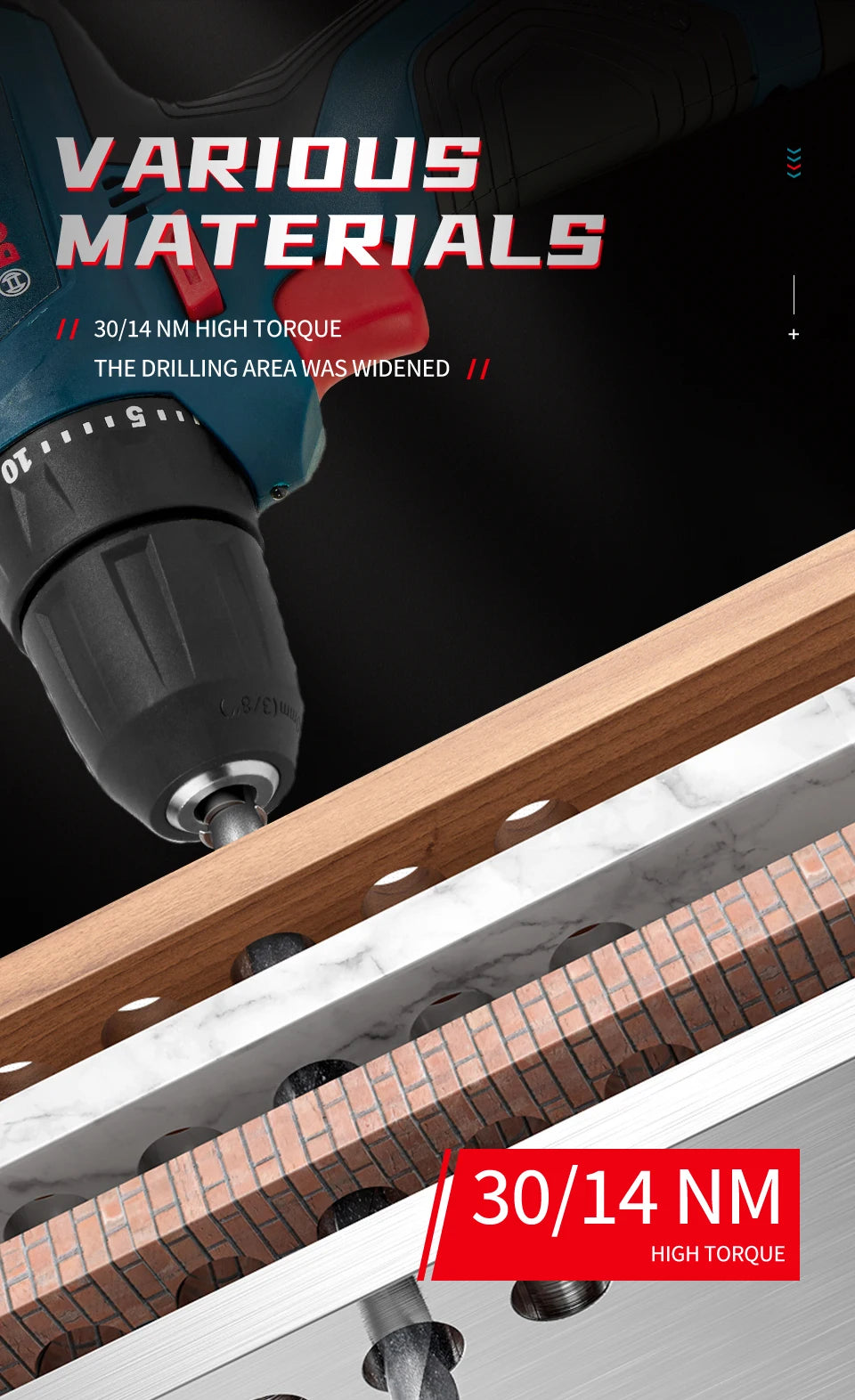 Bosch GSB-12-V30 Electric Drill DIY Professional Heavy Duty Cordless Driver Multifunctional Household Electric Screwdriver