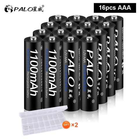 PALO AA and AAA Rechargeable Batteries 3000mAh NI-MH AA Battery LR6 1100mAh AAA LR3+LCD USB USB Charger for 1.2V AA AAA Battery