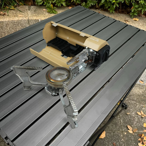 Foldable camping stove portable stove with storage bag, camp gas stove, for picnic, backpacking hiking, adventure, home travel