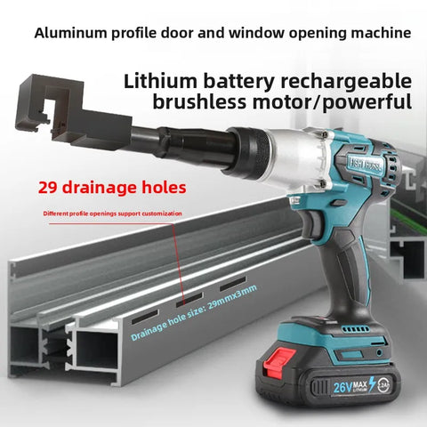 Suitable for Aluminum Alloy Doors and Windows Lithium Battery Drainage Punching Machine Pneumatic Punching Gun Water TankMilling